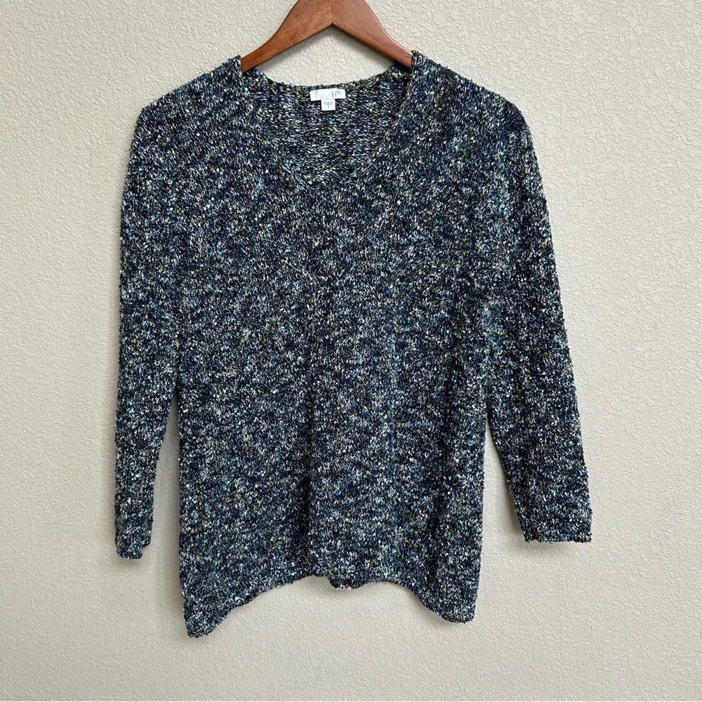 J.Jill‎ Women’s Small Colorful Pullover Sweater Blue Green White Spe…